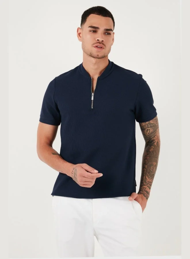 Buratti Buratti Cotton Regular Fit Half Zipper T Shirt Men's T SHIRT 5902653